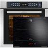 KAISER Set di forno da incasso in acciaio inox, 86 l, griglia ad aria fryer Full Touch 60 cm, con piano cottura a induzione 60 cm, zona libera con 2 zone a induzione FLEX TFT Display EH 6306 N R+KCT