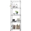 Himimi Scaffalatura in Filo su rotelle, Scaffale a 5 Ripiani, Scaffali in Metallo, Portaoggetti in Metallo per Garage, Ufficio, Bagno, Cucina, Regolabile in Altezza, Max Portata 220 kg, 59x 35x183cm
