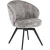 AC Design Furniture Signe - Sedia per sala da pranzo con bracciolo, in tessuto di iuta grigio, struttura in acciaio verniciato a polvere, colore nero opaco, rivestimento a polvere, funzione rotante