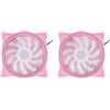 XUJIAN 2X Ventola di Raffreddamento da 12 cm Apertura Interna Ed Esterna LED Rosa Silenziosa Ventola di Raffreddamento RGB Computer Ad Alto Volume di