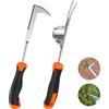 SYCEES 2PCS Estirpatore Erbacce Manuale,Sarchiatore per Erbacce in Acciaio Inossidabile con Manico in Gomma,Estrattore Erbe Infestanti per Giardinaggio,Utensili Rimozione Radici Erbe da Giardino