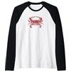 Oceano e Mare Abbigliamento Il Granchio Rosso Maglia con Maniche Raglan