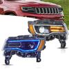 VLAND Motor VLAND Fari Full LED per Grand Cherokee WK2 2014-2021 con display dinamico, lato conducente e passeggero - Nero