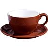 GBZXANG Set di tazze da caffè moderne in ceramica da 220 ml, semplici, per cappuccino, latte, moka, tazza da caffè con piattino (marrone)
