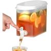 Quorvex Distributore di bevande - Bollitore freddo da 2,8 l con rubinetto | Dispenser di acqua per frigorifero | Bollitore per ghiaccio freddo | Contenitore per bevande fresche di grande capacità per cucina e