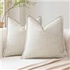 Artscope 2 Pezzi Lino Copricuscini Morbido Decorativo Federe per Cuscini in Finto Lino per Domestica Soggiorno Camera da Letto Divano 45x45cm, Beige