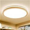 Epochglo Plafoniera a LED piatta, rotonda, in legno, 24 W, 4000 K, per soggiorno, camera da letto, ufficio, cucina, bagno, corridoio, balcone, ragazza, cameretta dei bambini, diametro 30 cm