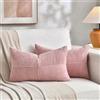 FDTERN Set di 2 Boho Federe de Cuscini per Divano 50x70 in Velluto a Coste Moderno Morbido Motivo a Croce Decorativa Copricuscini per Divano Camera da Letto,Rosa