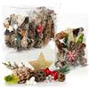 COM-FOUR® 6x Decorazioni natalizie in un sacchetto con coni, stelle e ramoscelli - decorazioni di Natale per la tavola o corone dell'Avvento (6x sacchetti: coni. Stelle. fiocchi)