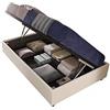 LettiPer IT - SOMMIER Gold Una Piazza e Mezza - con Box Contenitore alzata laterale Misure 120x190, Rivestimenti SFODERABILI Tessuto Ecopelle Microfibra