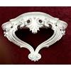Artissimo Console da parete in stile barocco, anticato, con specchio, bianco e argento, 38 x 20 x 16 cm, stile vintage