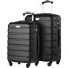 COOLIFE Valigetta rigida con ruote e 4 ruote, Notte di luna nera, Set-2tlg(S + M), Valigia Premium