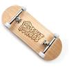 SPITBOARDS 34 mm Fingerboard completo in legno Pro Set-Up (pre-assemblato, 5 strati), Pro Trucks, ruote con cuscinetto CNC, striscia di aderenza in schiuma, (pianta: legno d'acero, trucks: argento