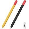 MoKo Custodia Compatibile con Apple Pencil (USB-C), 2 PZ Cover per Apple Pencil 3a in Silicone, Supporto per iPad Pencil USB-C, Presa Comoda, Assorbimento Magnetico, Nero-Rosso+Arancione-Rosso