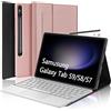 WAVATA Tastiera per Samsung Galaxy Tab S9 2023/S8/S7 11 con Touchpad, Custodia Tastiera per Samsung Tab S8 Magnetica Staccabile Bluetooth QWERTY Layout Italiano, Oro rosa
