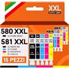 Supply Guy 580XXL 581XXL Cartucce compatibili con Canon PGI-580 CLI-581 per Pixma TS705 TS705a TS6350 TS6350a TS6351 TS6351a TS6300 TR8550 TS9550 Multipack 15 Cartucce stampanti 580 581 XXL