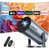 coolid Proiettore portatile 1080P Mini Proiettore Videoproiettore, WiFi and Bluetooth Proiettore, Proiettorecompatibile con chiavetta TV/USB/laptop/HDMI 180° Auto Keystone iOS Android Grey