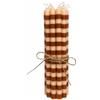 ukiyo Confezione da 12 candele sottili H:20 cm Ø:1,3 cm diversi colori durata 2,5 ore; marrone/marrone chiaro a righe