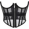 ALOEU Corsetto sottoseno con cerniera traspirante in rete da donna sexy trasparente con bustino in vita (Color : Black, Size : S)