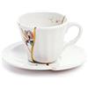 SELETTI Kintsugi Tazza con piattino in porcellana e oro 24 carati Mod. 3 EU