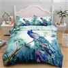 LLSZAHD Copripiumino Matrimoniale 260x240 Pavone Blu Copripiumino Con Cerniera Matrimoniali Sacco Copri Piumino In Microfibra Morbido E Traspirante ，Copripiumino 260x240cm