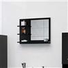 WIFESE Specchio da Bagno Nero 60x10,5x45 cm in Truciolato Specchio Bagno Specchio Bagno Con Mensola Specchio Parete Specchiera Bagno Con Contenitore Stile Moderno Elegante E Funzionale