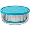 Bormioli Rocco Frigoverre Brilliante - Set di 2 contenitori rotondi in vetro con coperchio, resistenti ai graffi, per conservare/preparare, 432,3 g e 864,7 g, adatti per microonde, congelatore