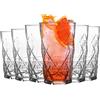 LAV 6 Pezzo Keops Art Deco Highball Occhiali Set - Vintage Bicchiere di Cristallo Lunghi Bicchieri Cocktail Drink - 460ml
