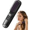 Tisujune Piastra per Capelli Ricaricabile | Spazzola Elettrica Arricciacapelli,Piastra Spazzola 2 In 1 Ionico Senza Fili Per Tutti I Tipi Di Capelli