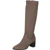 CAPRICE Stivali da donna con tacco a blocco vegani, Marrone (Cafe Stretch), 36 EU