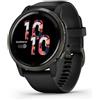 Garmin Venu 2 - Lunetta in acciaio inox color Slate, cassa e cinturino in silicone Black