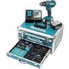 Makita Trapano avvitatore a percussione 18 V/3,0 Ah, 2 batterie e caricatore in valigetta (DHP482RFX9)