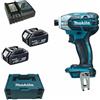 Makita Avvitatore a impulsi a batteria 18 V / 5,0 Ah, 2 batterie + caricabatterie in MAKPAC