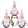Gehydy Gnomi Natalizi Set di 3 Decorazioni Natalizie Gnomi Natale Gnomo Natalizio Christmas Decorations Home Decor per Casa Cucine - Rosa