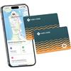 NOVOO Apple Find My Card Tracker (Set di 2) - Air Plotter Ultra-Fine 1,6 mm, batteria 6 anni, IP68 impermeabile, avviso 80dB, localizzazione Tracker Bluetooth per portafoglio, bagagli