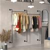 unho Armadio Appendiabiti Tubo Industriale: Barra appendiabiti Asta Appendiabiti per Armadio Bastone - Armadio Appendiabiti Industrial Loft Design in Metallo Guardaroba per Cabina Armadio 205x190cm
