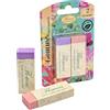Pigna, Blister 2 gomme NATURE FLOWERS, PVC free, rosa e viola