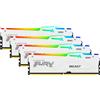 Kingston Technology FURY 128 GB 5600 MT/s DDR5 CL40 DIMM (Kit da 4 moduli) Beast White RGB XMP