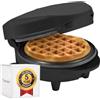 Bestron Waffle Maker, Piastra per waffel mini Ø10 cm, piccola macchina per waffel con rivestimento antiaderente, per compleanni di bambini, feste di famiglia, Pasqua o Natale, 550 watt, colore: nero