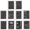 Socobeta Stencil per Tatuaggi, Stencil per Tatuaggi Temporanei 147 Stencil per Tatuaggi Impermeabili per Cosplay, Halloween, Ragazzi e Uomini, Riutilizzabili, Modelli per Kit per Tatuaggi Glitterati, Stencil P
