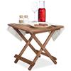Relaxdays Tavolino Pieghevole, Legno, Giardino, Campeggio, Terrazzo, Apri&Chiudi, Salvaspazio, HLP: 50x50x50 cm, Marrone
