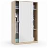 Habitdesign - Armadio a 2 ante scorrevoli, con 3 ripiani, dimensioni: 200 x 120 x 50 cm