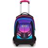 Seven Trolley Scuola Jack 3 Ruote Detach Nuanced, Fucsia Azzurro, Zaino Con Carrello Sganciabile Da 37 Litri, Tasca Borraccia, Zainetto Staccabile, Multiuso e Spazioso, Per Scuola Elementare e Media,