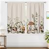 oolygoo Tende per finestre vintage a forma di fungo, foglie botaniche, con tasca per asta, rustiche, bohémien, beige, tende per erbe aromatiche per camera da letto e soggiorno, 2 pannelli, 106 x 113