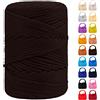 LEREATI Cordino per Borse Uncinetto, Corda Macrame 3mm x 170m Corda in Poliestere Filo Macrame, Macramè Filo Cordoncino per Borse a Uncinetto, Fai Da Te, Regalo per Maglieria (Caffè Nero)
