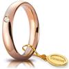 Unoaerre Fede Nuziale Unoaerre Comoda 4 mm Oro rosa con diamante