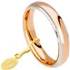 Unoaerre Fede Nuziale Unoaerre Comoda 4 mm Oro rosa bordi bianchi