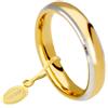 Unoaerre Fede Nuziale Unoaerre Comoda 4 mm Oro giallo bordi bianchi
