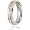 Unoaerre Fede Unoaerre modello Saturno Oro rosa e bianco con diamante Collezione 9.0