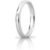 Unoaerre Fede Nuziale Unoaerre Orion slim con diamante Oro bianco Brillanti Promesse